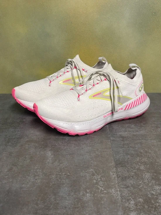 Brooks Glycerin StealthFit GTS 20 Women's Running Shoes Grey/Yellow/Pink Size 7B - Picture 3 of 15